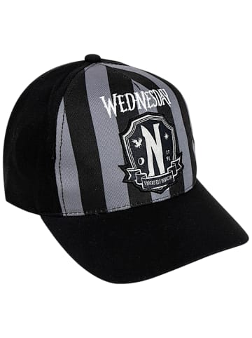 Cerda Cap Wednesday Nevermore gestreift in Schwarz
