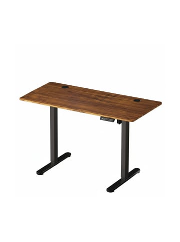 relaxdays Höhenverstellbarer Schreibtisch in Braun/ Schwarz - (B)160 x (H)120 x (T)60 cm