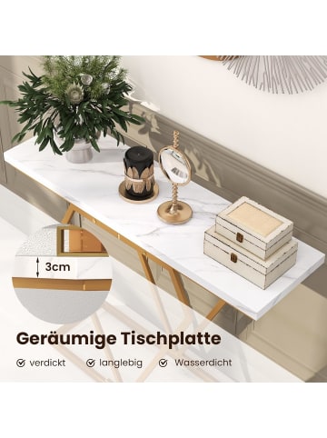 COSTWAY Eingangstisch schmal 100 x 29,5 x 80 cm in Gold