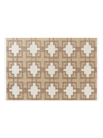 Beliani Geflochtener Teppich KONURTAY in Beige - (W) 160 x (L) 230 cm