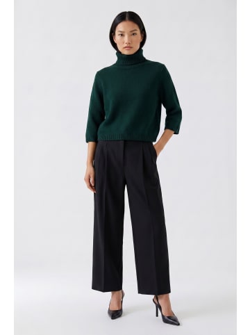 Oui Bundfaltenhose in black