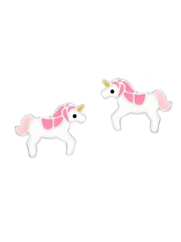 Schmuck23 Ohrringe 925 Silber Einhorn in Pink