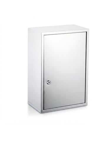 relaxdays Medizinschrank in Silber - (B)30 x (H)45 x (T)18 cm