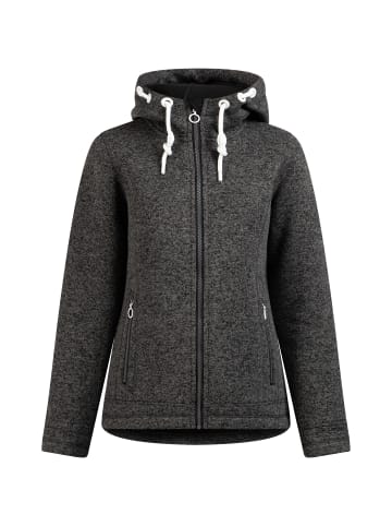 DreiMaster Damen Strickfleecejacke in Grau Melange