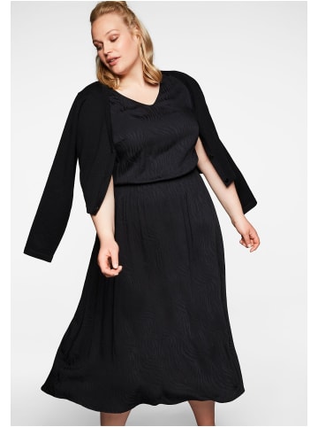 sheego Kleid mit Cardigan in schwarz