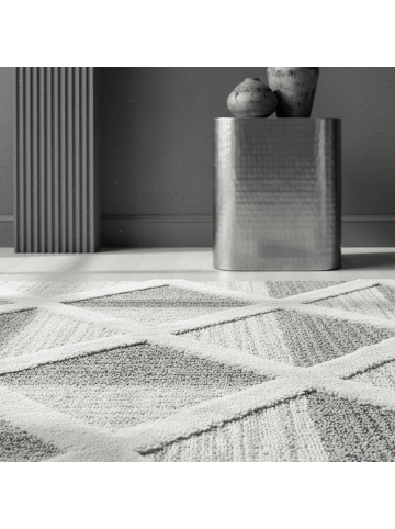 KADIMA DESIGN Teppich Hochflor Hoch-Tief Geometrisch Polypropylen Wohnzimmer
