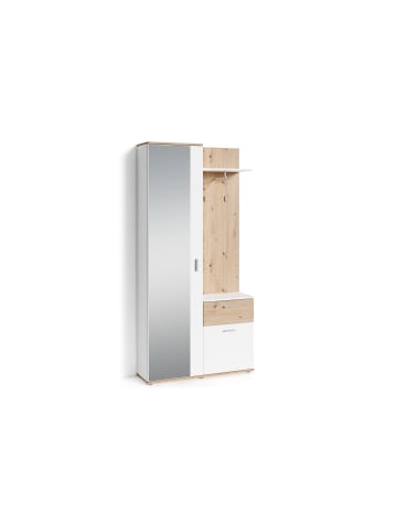 byLiving Kompaktgarderobe JAKOB in Eiche-Optik - B 97, H 197, T 30 cm