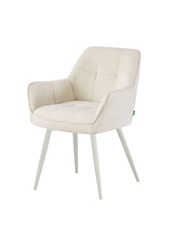 DUBI Möbel 2er-Set: Esszimmerstuhl THOMAS-JILL in Cremeweiß - (B)61 x (H)82 x  (T)62 cm
