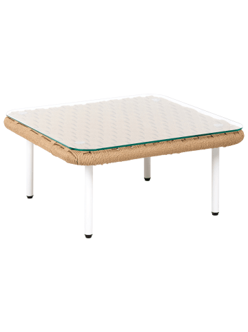 Beliani Couchtisch BAUCINA in Weiß/Braun - (W) 60 x (H) 30 x (L) 60 cm