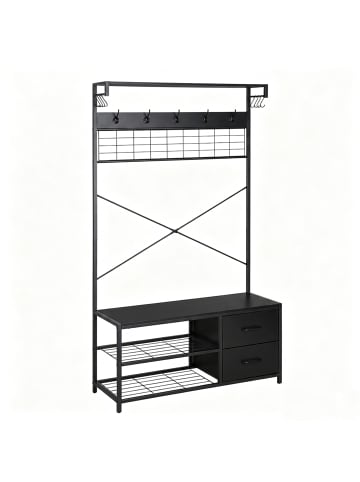 Garderobenständer in Schwarz - (B)80 x (H)176 x (T)30 cm