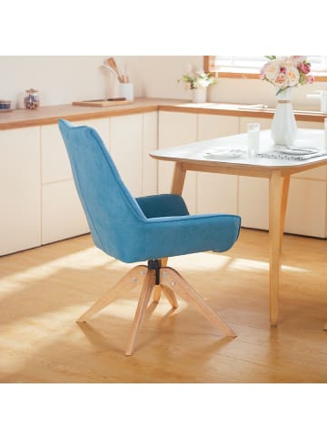 Home Nature Wohnkonzept Essstuhl 360° drehbar in Blau 64x60.5x95.5 cm