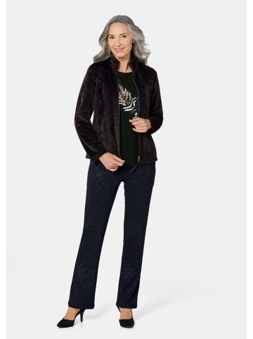 GOLDNER Jacke Teddyjacke mit Glanzeffekt in schwarz