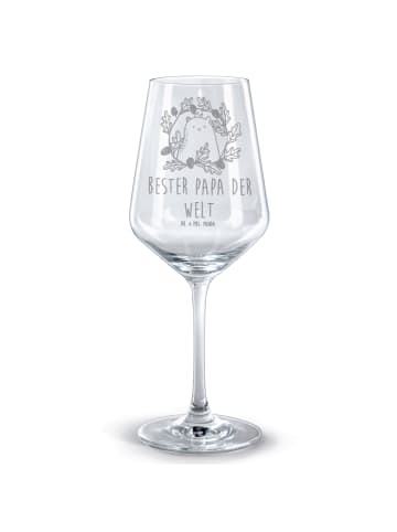 Mr. & Mrs. Panda Rotwein Glas Bär König mit Spruch in Transparent