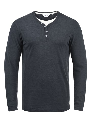 !SOLID Langarmshirt SDDoriano 21102908ME Longsleeve im Double-Layer Look in Blau