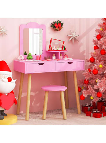 COSTWAY Schminktisch Set 2 in 1 in Lila