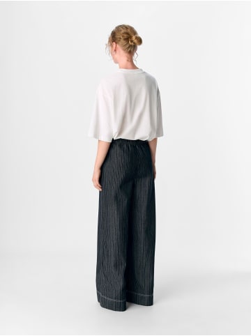 Object Wide Leg Hose in Black Denim
