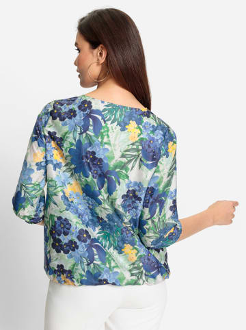 WITT WEIDEN Bluse in royalblau-smaragd-bedruckt