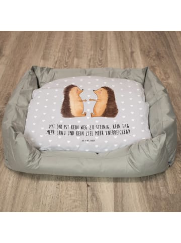 Mr. & Mrs. Panda Katzensofa Igel Liebe mit Spruch in Grau Pastell
