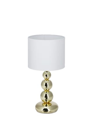 relaxdays Tischlampe in Weiß/Gold - (H)50 x Ø25 cm