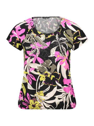 Betty Barclay Printshirt mit Gummizug in Black/Khaki