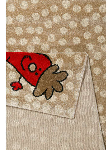 Sigikid Teppich "Rainbow Rabbit" in Beige/Taupe/Rot/Weiss