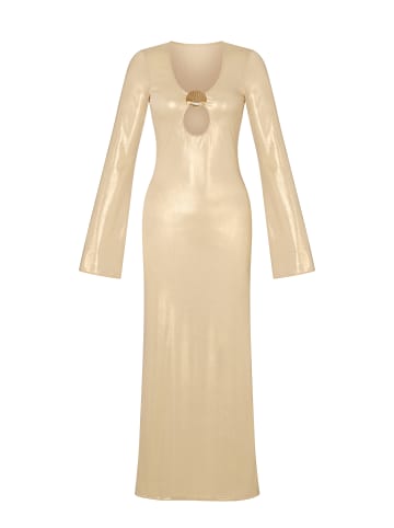 Moda Minx Maxikleid Scallop Shell in Beige Shimmer