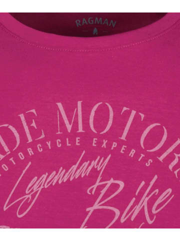 Ragman Rundhals T-Shirt für Herren in lila