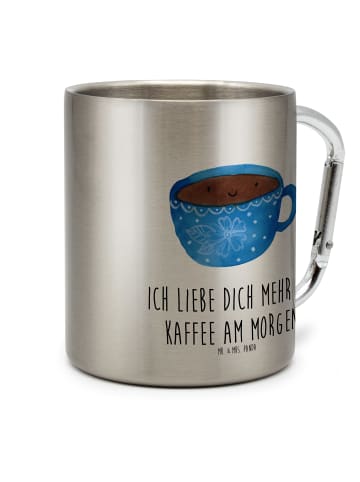 Mr. & Mrs. Panda Edelstahlbecher Kaffee Tasse mit Spruch in Silber