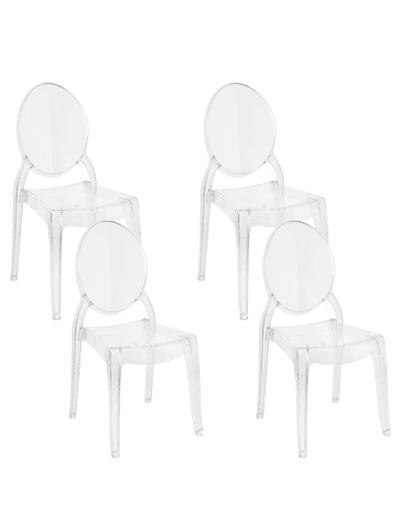 Beliani 4er-Set Bankettstuhl MERTON in Transparent