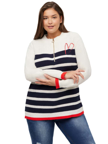 Ulla Popken Pullover in steinweiß