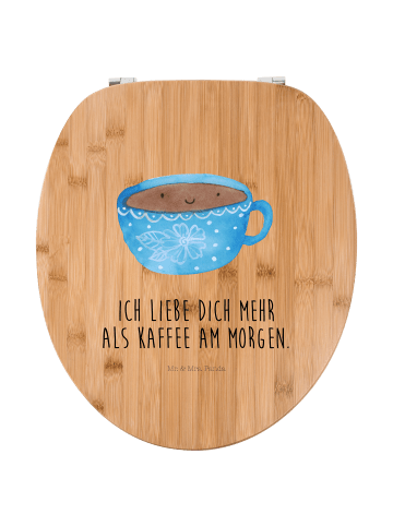 Mr. & Mrs. Panda Motiv WC Sitz Kaffee Tasse mit Spruch in Braun