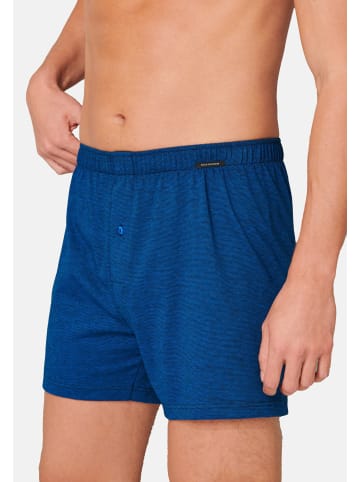 Schiesser Boxershorts Singel-Jersey in Blau / Schwarz