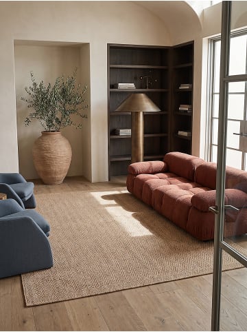 KADIMA DESIGN Teppich flachgewebt Geometrisch flachgewebt pflegeleicht Wohnzimmer in Natur