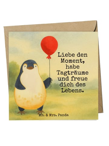 Mr. & Mrs. Panda Grußkarte Pinguin Luftballon Design mit Spruch in Weiß
