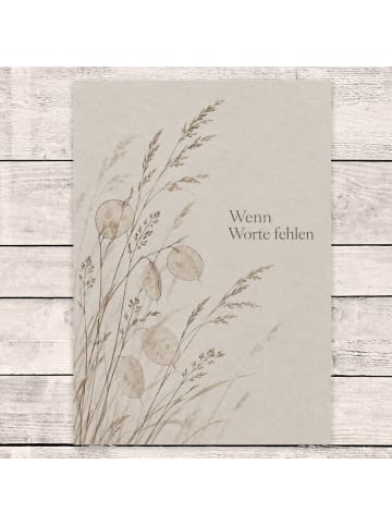 Mr. & Mrs. Panda Trauerspruchkarte Gräser botanisch Design mit S... in Weiß