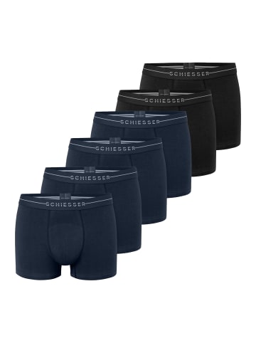 Schiesser Retro Short / Pant Cotton Flex in Blau / schwarz