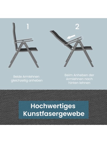 SONGMICS 2er Set: Gartenstuhl Sandy in Schwarz - (B)70 x (H)106 x (T)56 cm