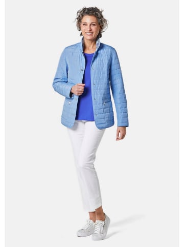 GOLDNER Kurzgröße:  Leichte Druck-Steppjacke zum wenden in riviera / geblümt