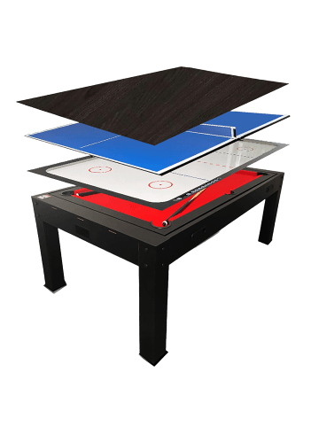 Nordcore Billardtisch 8` 4-IN-1 in Schwarz 213.5x120x82cm