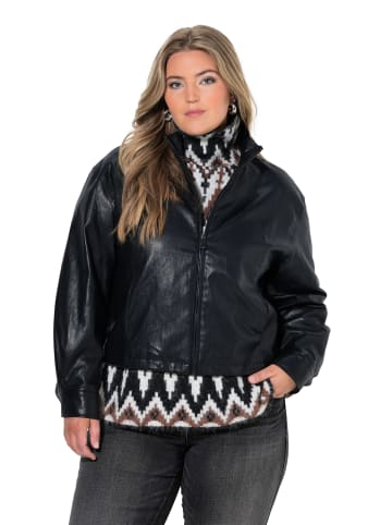 Ulla Popken Lederjacke in schwarz