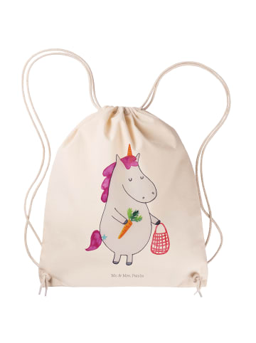 Mr. & Mrs. Panda baumwoll turnbeutel Einhorn Gemüse ohne Spruch in Creme