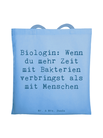 Mr. & Mrs. Panda Shopper Spruch Biologin Bakterienliebe mit Spruch in Sky Blue