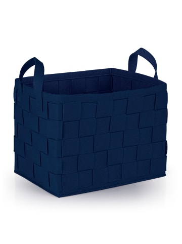 N8WERK Aufbewahrungskorb Filz 40cm dunkelblau mit Henkel Blau