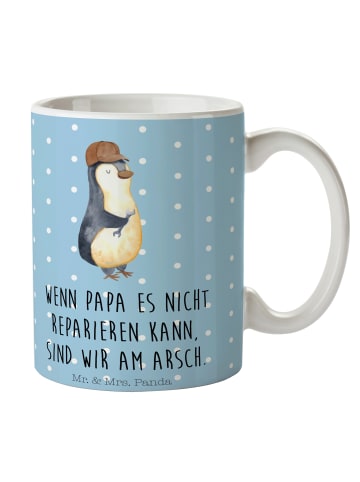 Mr. & Mrs. Panda Tasse Wenn Papa es nicht reparieren kann, sind ... in Blau Pastell