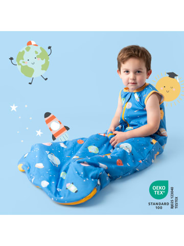 Schlummersack Babyschlafsack, 1.0 TOG in Blau-Gelb