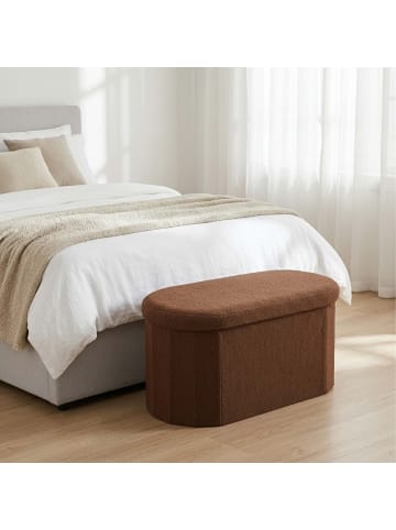 relaxdays Sitzbank in Dunkelbraun - (B)76 x (H)38 x (T)38 cm
