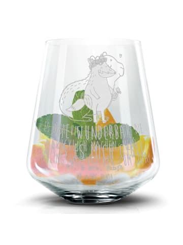 Mr. & Mrs. Panda Blümchentail Glas Capybara Blume mit Spruch in Transparent