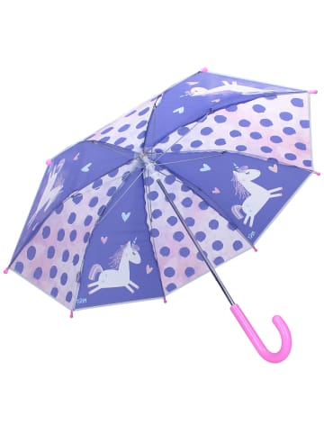 COFI 1453 Prêt Kinder-Regenschirm ? 73 cm Einhorn-Design, transparent & handlich in Blau