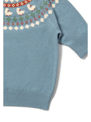 Little Green Radicals Bio-Fairisle-Strickpullover in Blau