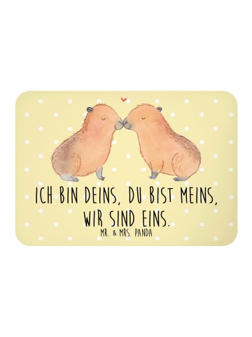 Mr. & Mrs. Panda Magnet Capybara Liebe mit Spruch in Gelb Pastell
